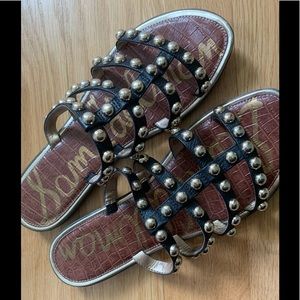 Sz 9.5 Sam Edelman black leather gladiator sandals